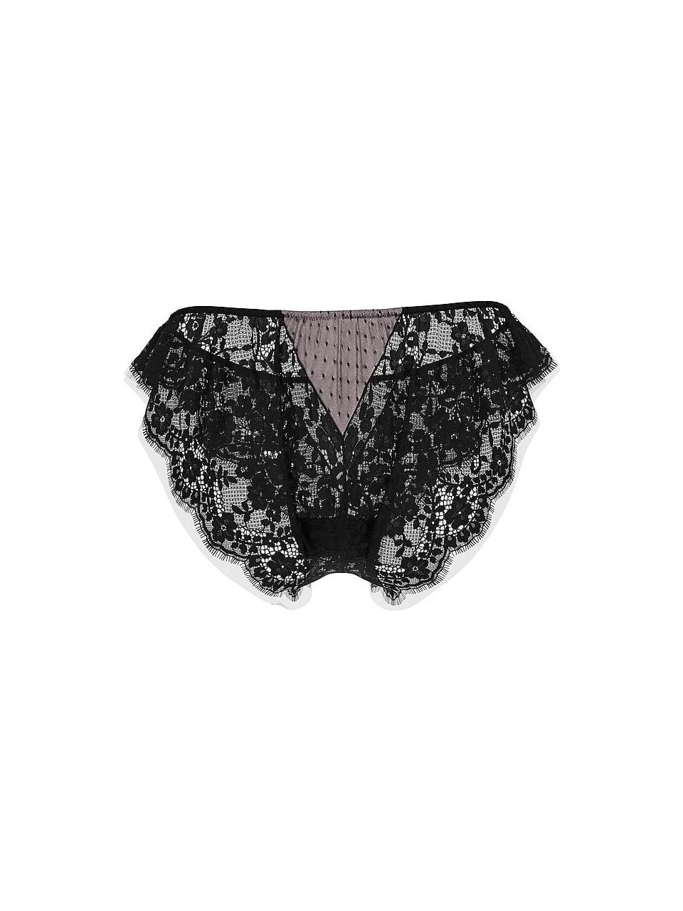 Dream Angels Heritage Puantiyeli Dantelli Volanlı Brazilian Külot - Melek Pembesi