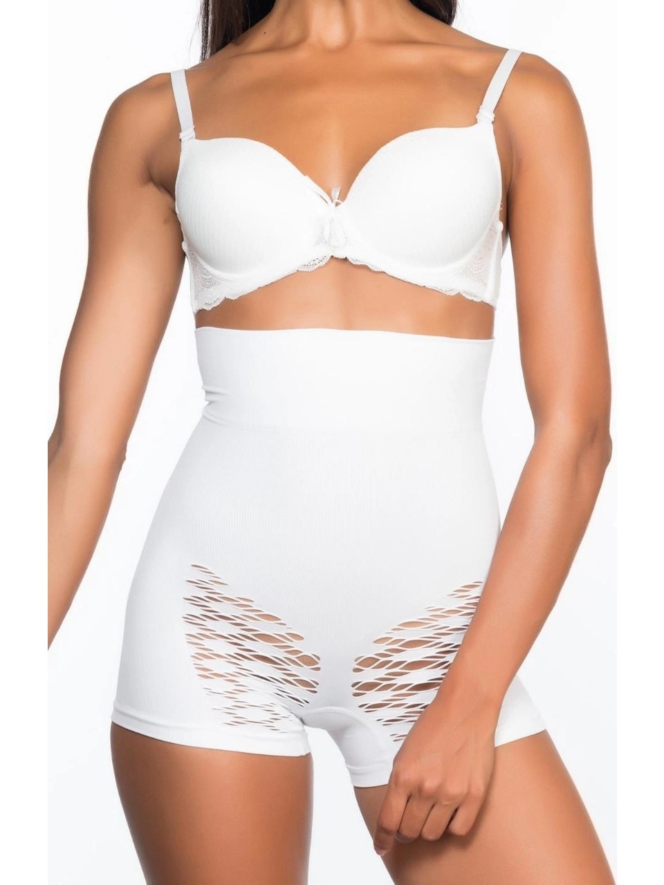 Meks Popo Açık Fantazi Boxer Korse - Beyaz - KLBN29923